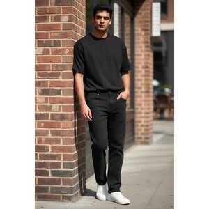 Wrangler Flex Unlimited Comfort Black Denim Jeans Mens Size 40x29 Straight Leg